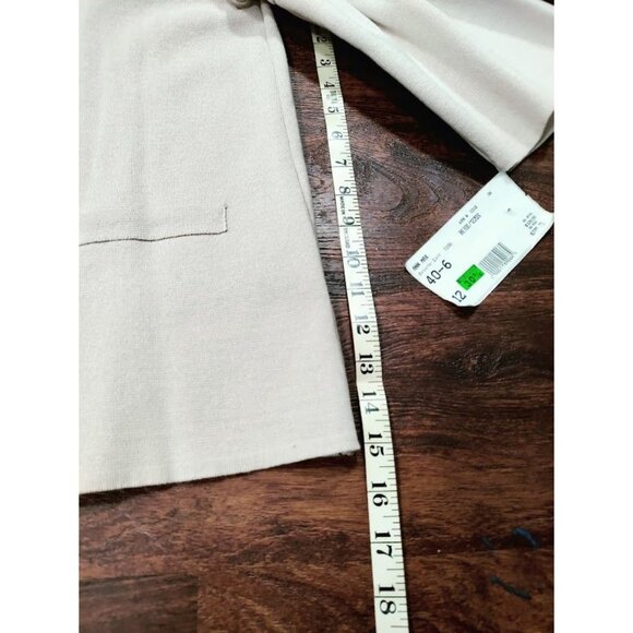 NWT Maria Bellentani Bell Sleeve Two-Button Front Cardigan Beige M - Picture 11 of 14